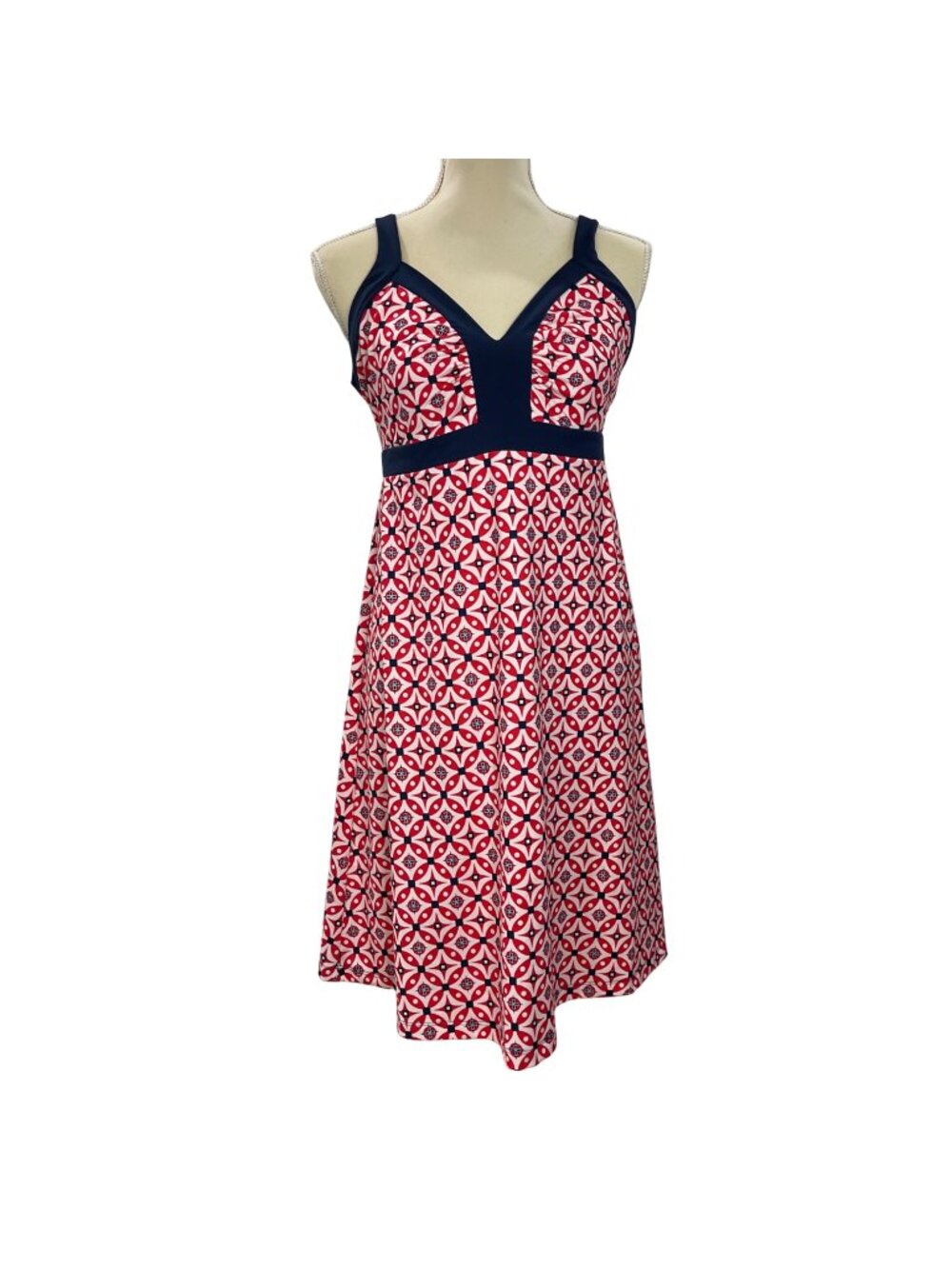Patagonia Minette Dress Women's Size Large Knee Length Open Back Jersey Knit Red